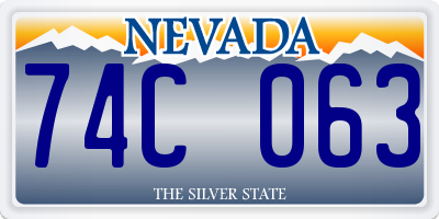 NV license plate 74C063
