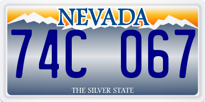 NV license plate 74C067