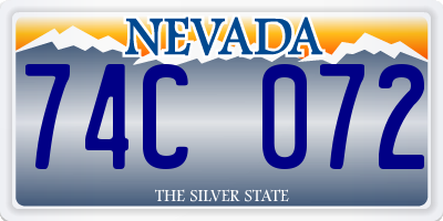 NV license plate 74C072