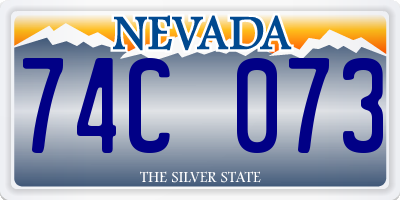 NV license plate 74C073