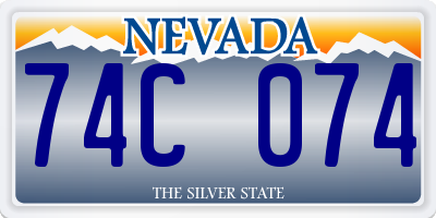 NV license plate 74C074