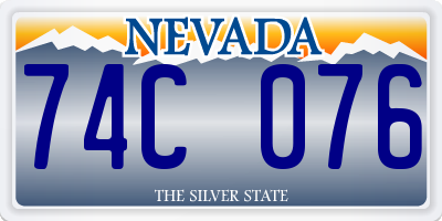 NV license plate 74C076