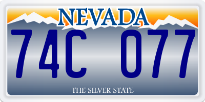 NV license plate 74C077