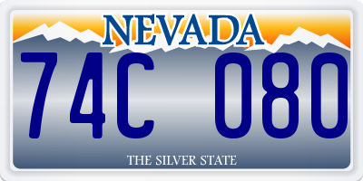 NV license plate 74C080