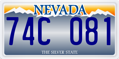 NV license plate 74C081