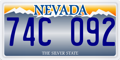 NV license plate 74C092