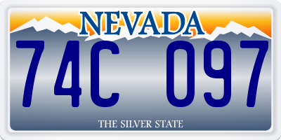 NV license plate 74C097