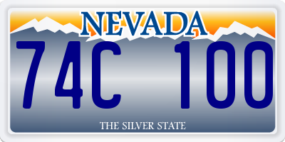 NV license plate 74C100