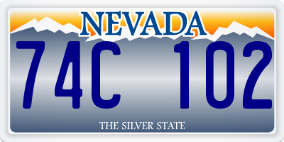 NV license plate 74C102