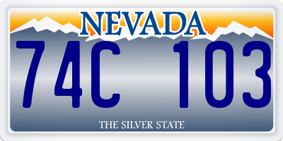 NV license plate 74C103