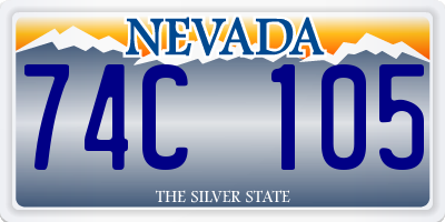 NV license plate 74C105