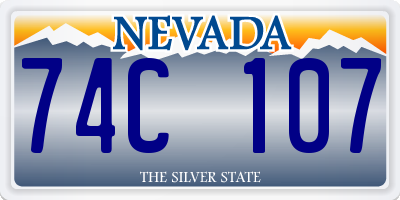 NV license plate 74C107