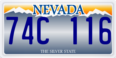 NV license plate 74C116