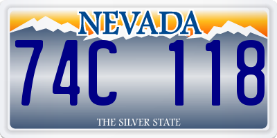 NV license plate 74C118