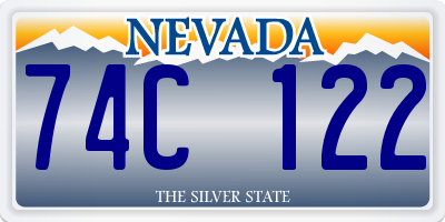 NV license plate 74C122