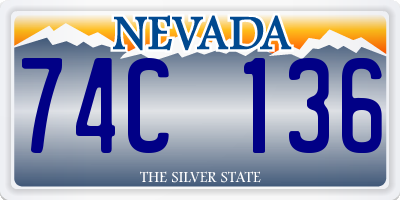 NV license plate 74C136