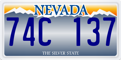 NV license plate 74C137