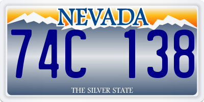 NV license plate 74C138