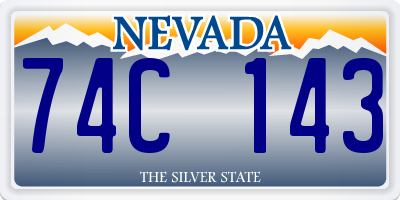 NV license plate 74C143