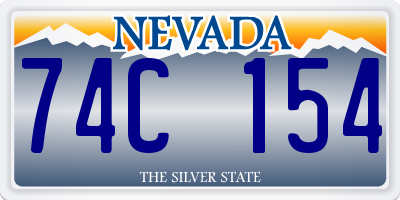 NV license plate 74C154