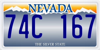 NV license plate 74C167