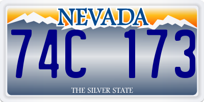 NV license plate 74C173