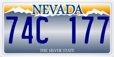 NV license plate 74C177