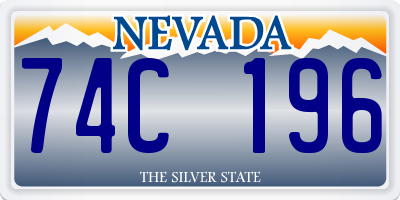 NV license plate 74C196