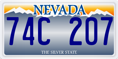 NV license plate 74C207