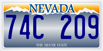 NV license plate 74C209