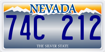 NV license plate 74C212