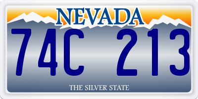 NV license plate 74C213