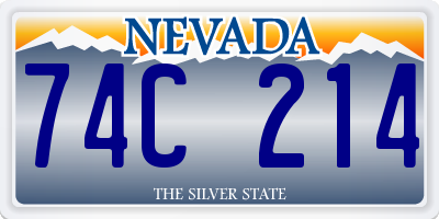 NV license plate 74C214
