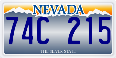 NV license plate 74C215