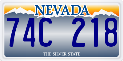 NV license plate 74C218