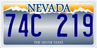 NV license plate 74C219