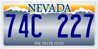 NV license plate 74C227