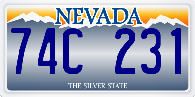 NV license plate 74C231