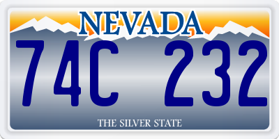 NV license plate 74C232