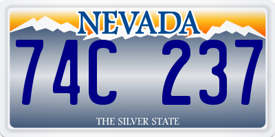 NV license plate 74C237