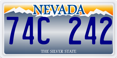 NV license plate 74C242