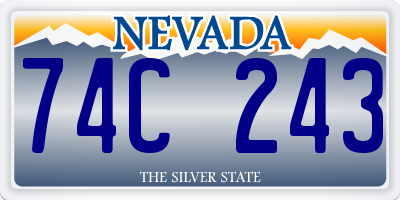 NV license plate 74C243