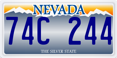 NV license plate 74C244