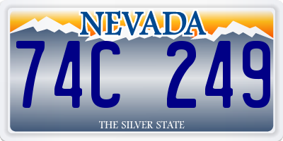 NV license plate 74C249