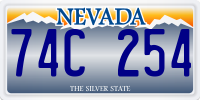 NV license plate 74C254