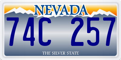 NV license plate 74C257