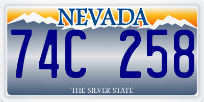 NV license plate 74C258