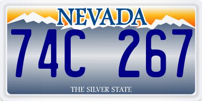 NV license plate 74C267