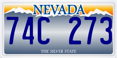 NV license plate 74C273