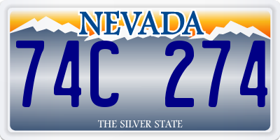 NV license plate 74C274